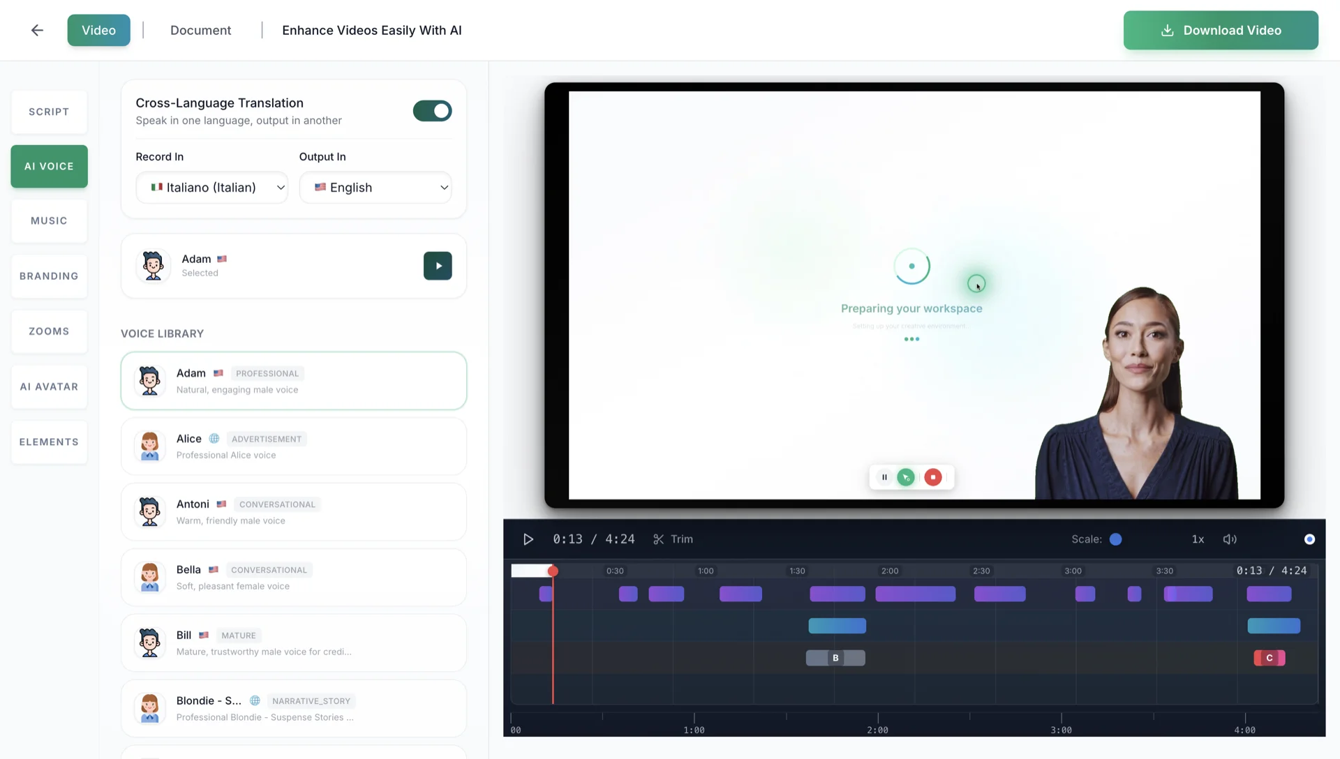 Voiceover that sounds human